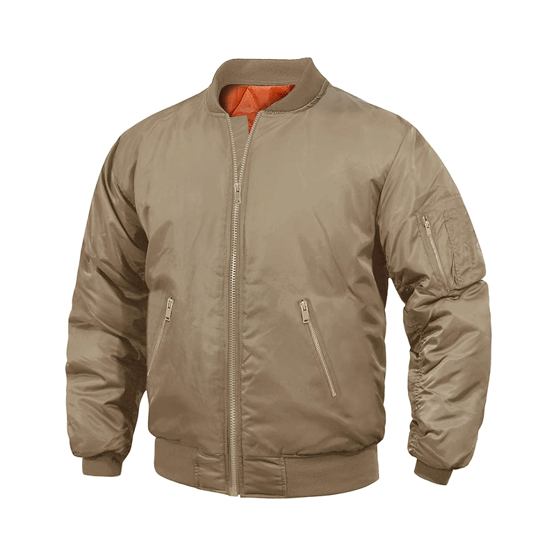 Beige Bomber Jacket