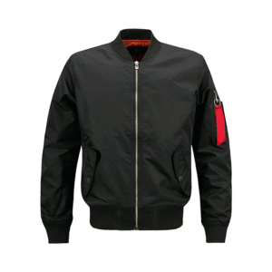 Black Embroidered Bomber Jacket