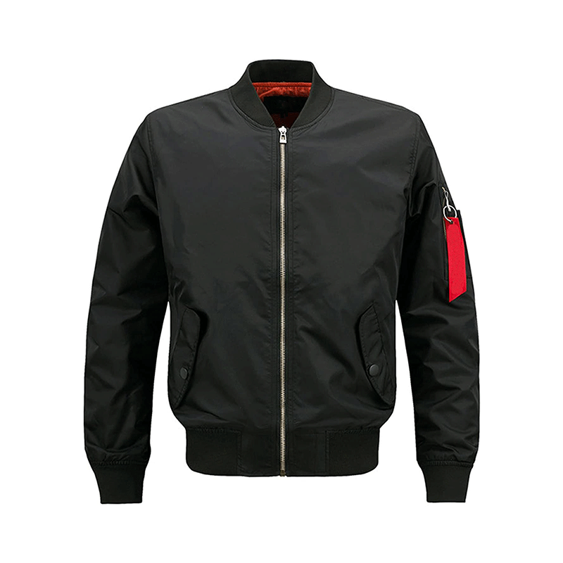 Black Embroidered Bomber Jacket