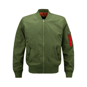 Olive Green Embroidered Bomber Jacket