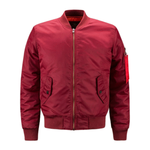 Red Embroidered Bomber Jacket